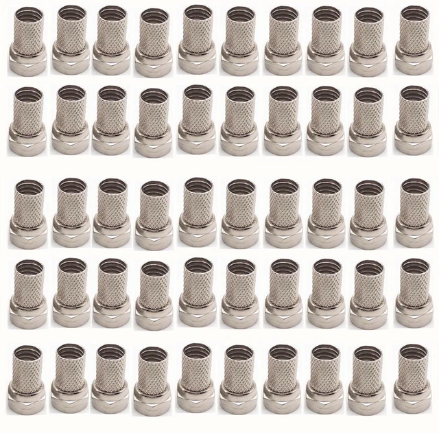 Main image of 20/50/100PCS, Copper Twist On RG6 F Type Cable Connector Plugs High Quality Connector for TV Satellite Antenna Coax Cable F