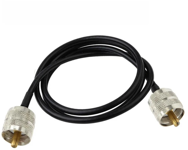 Main image of UHF PL-259 Male to UHF SO-239 Female RG58 Antenna Extension Cable PL259 Pigtail connector for CB Radio Ham Radio FM Transmitter