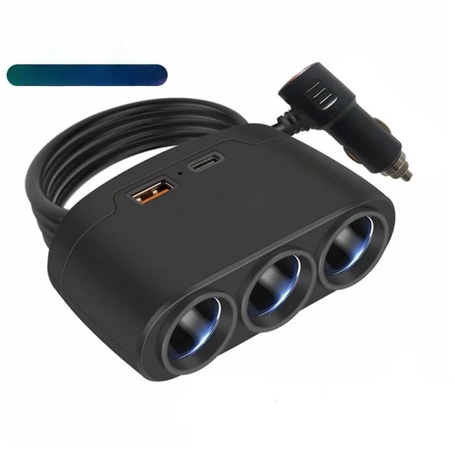 Main image of 120W Dual USB Socket 3 in 1 Car Cigarette Lighter Splitter 12V 24V Fast Charger Plug Phone Power Adapter for GPS Dashcam