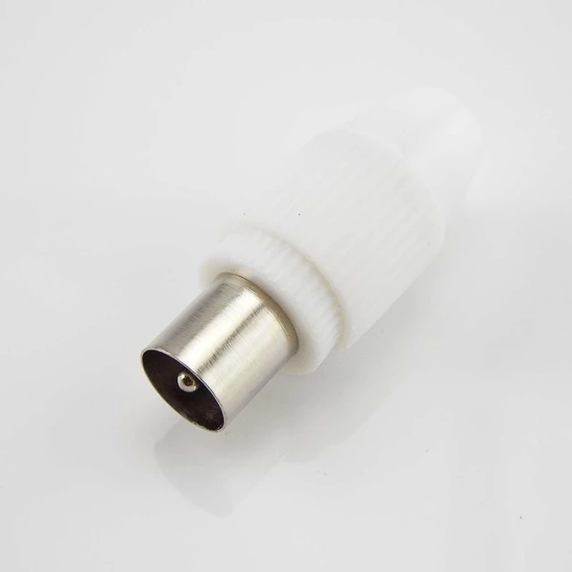 Main image of 75-5 Free Welding RF Television Male Female Plug 9.5 TV RF Terminal Antenna Connector White Colour 9.5 Video Plug Adapter