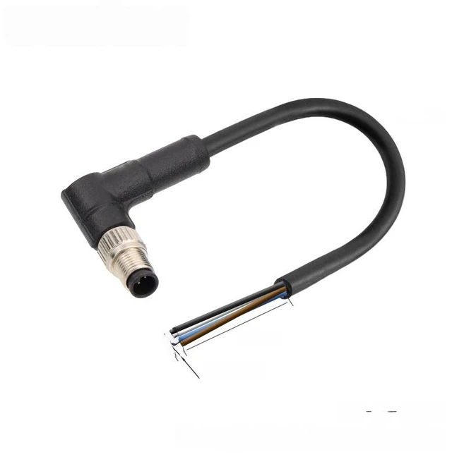 Main image of M5 3 Pin 4 Pin 1/2/5m IP67 Wire Straight&Angled Overmolded Plug Sensor Connector for Factory Automation