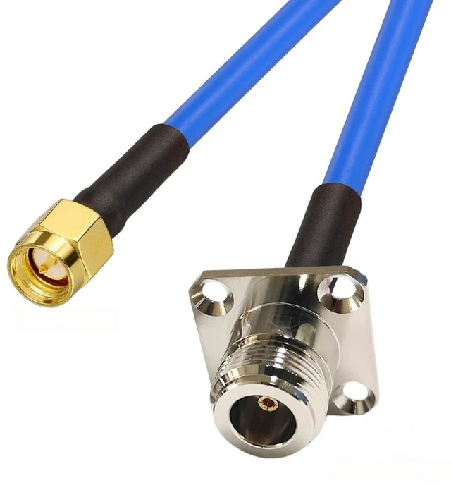 Main image of L16 N to SMA Male/Female Connector SMA to N Right Angle Crimp High Frequency 50 Ohm Blue RG402 Coax Cable for RF Applications