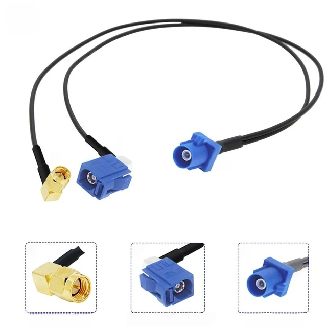 Main image of 1Pcs Fakra C Male to 1*Fakra C Female 90 Degree &1SMA Male Connector Splitter Y Shape RG174 RF Coaxial Cable for GPS Navigation