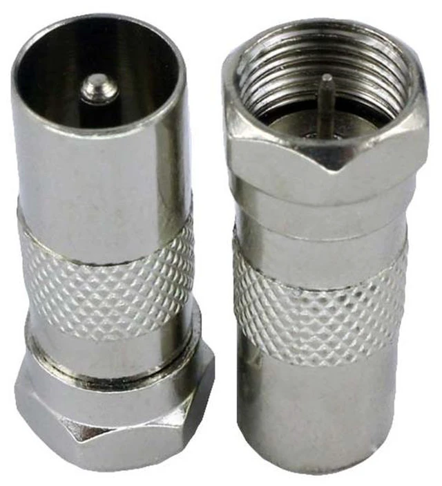 Main image of 2PCS F Type to TV IEC 90 Degree TV Aerial Antenna Plug Connector Right Angle Adapter Plug To Socket Coax Cable F-TV Combination