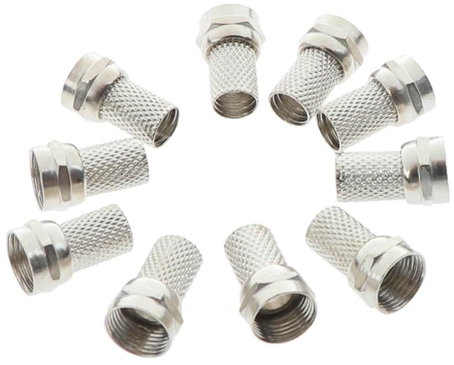 Main image of 10 Pcs Copper Twist On RG6 F Type Coaxial Cable Connector Plugs High Quality Connector For TV Satellite Antenna Coax Cable