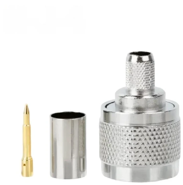 Main image of Nut Crimp L16 N RG59 LMR240 CNT240 Cable Plug RF Coaxial Straight Brass Nickel Connector