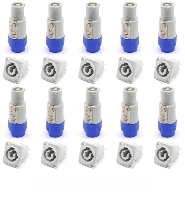 Main image of Powercon Connector Lockable Cable Connector + Chassis Socket for Electric Drill LED Screen Stage Lighting Power Connecting