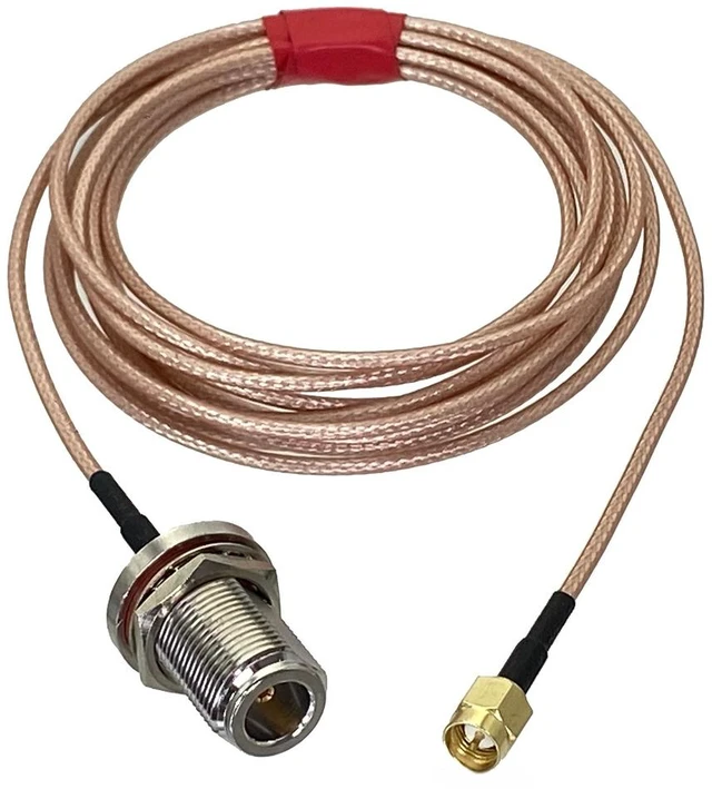 Main image of 1Pcs N female JACK Nut bulkhead to SMA male Plug straight crimp RG316 cable jumper pigtail 4inch~10M RF Coaxial Connector