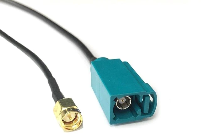 Main image of Fakra Z Female to SMA Male Plug Jack Coax Connector Pigtail Cable RG174 20cm 8" Neutral Coding