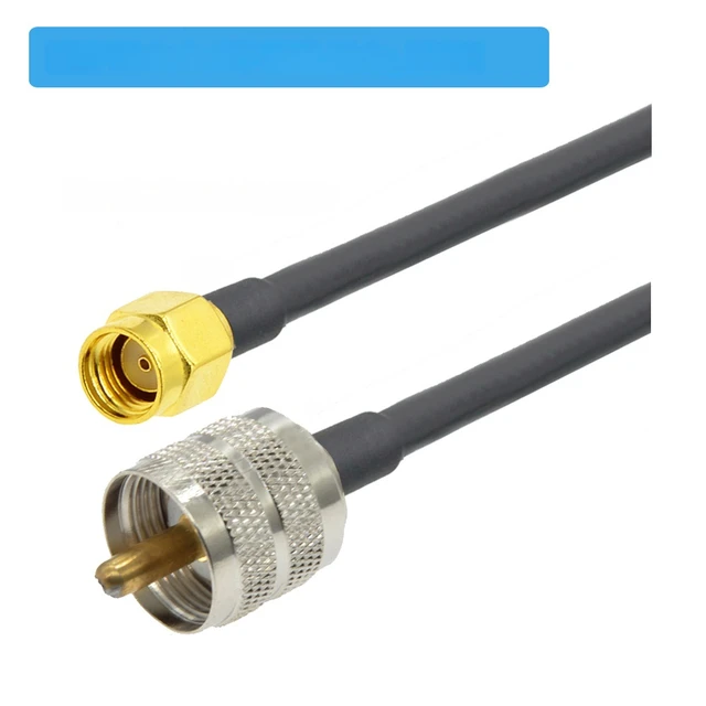 Main image of RG58 Cable UHF Male PL259 Plug to RP-SMA Male RF Adapter Pigtail 50 Ohm Coaxial Extension Cord Jumper 10CM~30M