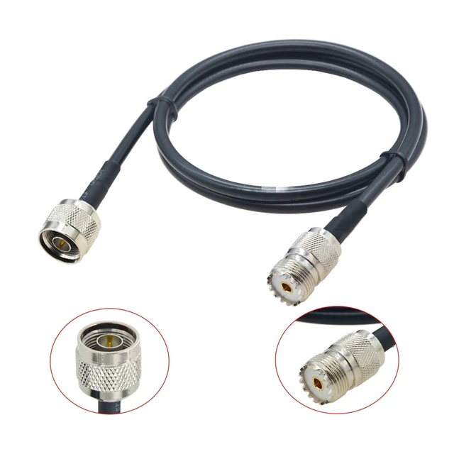 Main image of LMR240 UHF Male to N Male/Female Connector 50-4 Extension Coaxial Cable for RF Radio Antenna Surge Arrester Application