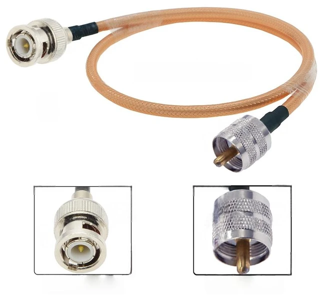 Main image of RG142 Coax Cable Double Shielded Crimp for UHF PL259 N Type TNC BNC Male to Male Connector Extension Brass Copper