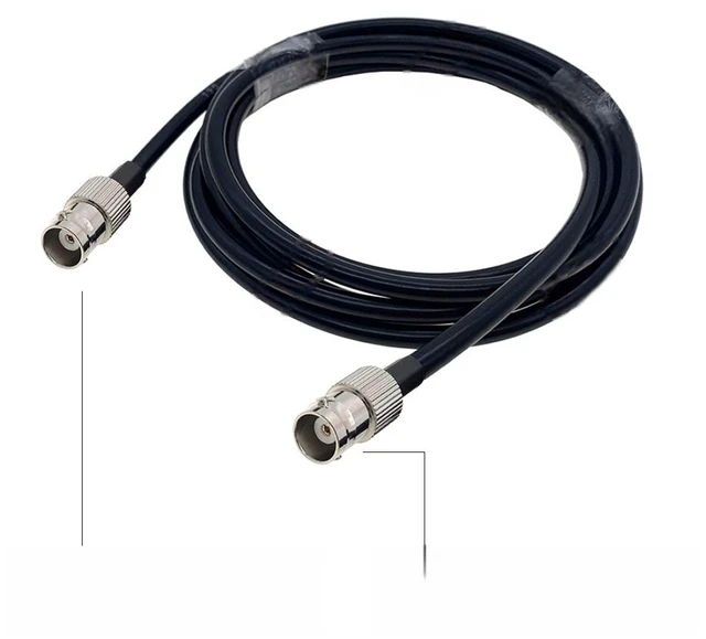 Main image of RG223 Cable BNC Male Right Angle to BNC Female Bulkhead RF Cable 50 Ohm Low Loss Crimp Connector Double Shielded Silver Plated