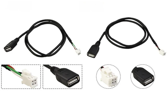 Main image of 2Pcs Car USB Cable Adapter Extension Cable Adapter 4Pin 6Pin For Car Radio Stereo Auto Accessories Black