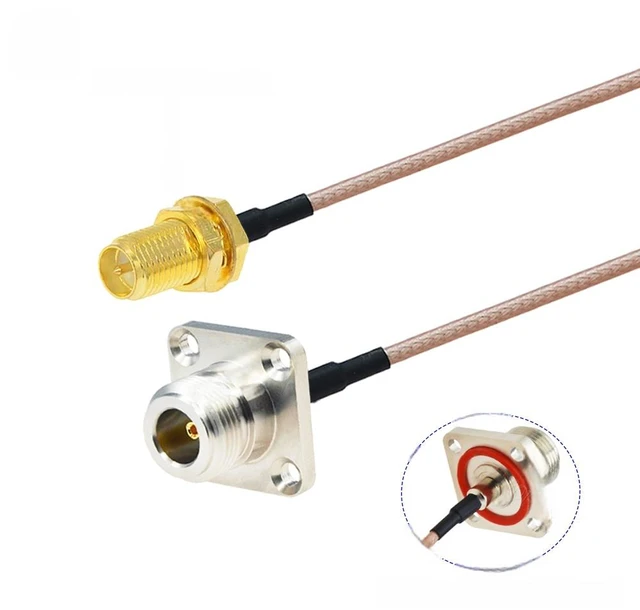 Main image of RG-316 N Female Panel 4 Holes to SMA Male/Female Connector 50 Ohm RG316 Cable RF Coaxial Pigtail 4G LTE Extension Jumper Pigtail