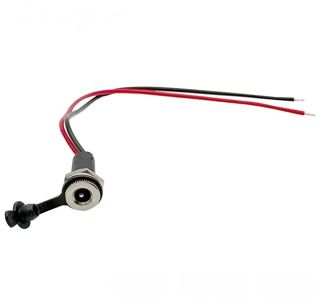 Main image of 5.5x2.1mm 5.5*2.5mm DC099 5521/5525 DC Power Jack Socket Metal Solder Connector With Nut Snap & 15cm Wire Cable