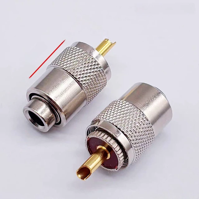 Main image of RG58 RG59 RG6U Coaxial Cable UHF PL259 Male Plug with Reducer Screwed Coupling Connector