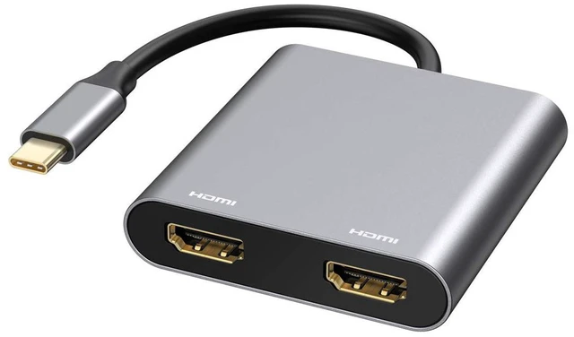 Main image of 2 Port USB C Hub to Dual Video Output Splitter 4K 60HZ Dual Screen Expansion Type C Docking Station For Type-C Laptop Laptop Mobile Phone PC