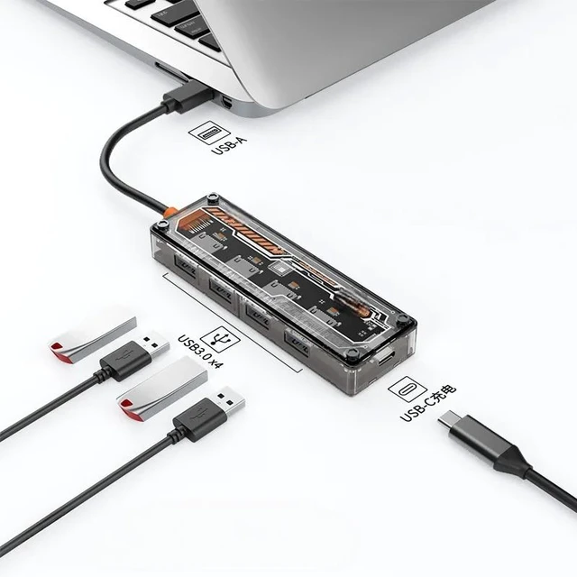 Main image of 10 in 1 USB C HUB 4K30Hz Dock Station Type C to Video Output RJ45 Ethernet PD100W for Type-C Laptop Type-C Phone Phone