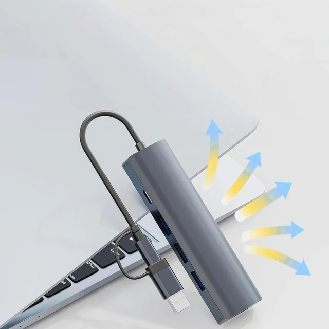 Main image of Multiport Adapter USB-C USB-A Type C USB 3.0 Gigabit Ethernet RJ45 Data Transfer Docking Station