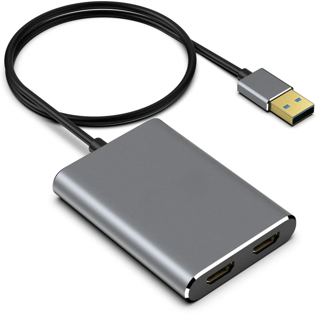 Main image of USB 3.0 To Dual Video Output Adapter 4K@30Hz Docking Station Hub For 2 Monitors Support Windows/Mac OS MST Mode