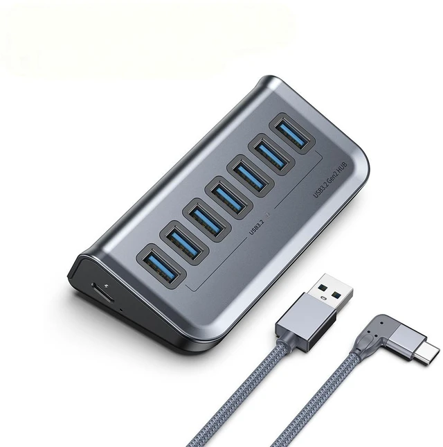 Main image of Multiport USB 3.2 HUB USB A Type C Hub 7 Slot Docking Station PD18W 60W USB3.0 Fast Charging HUB USB Splitter for PC