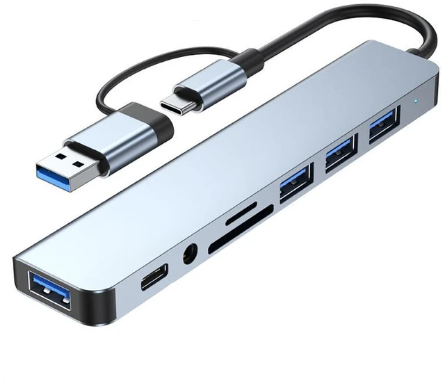 Main image of 8-in-2 USB Hubs Docking Stations SD/TF Card Reader Type C to USB OTG Adapter For Tablet Mobile Phone Computer