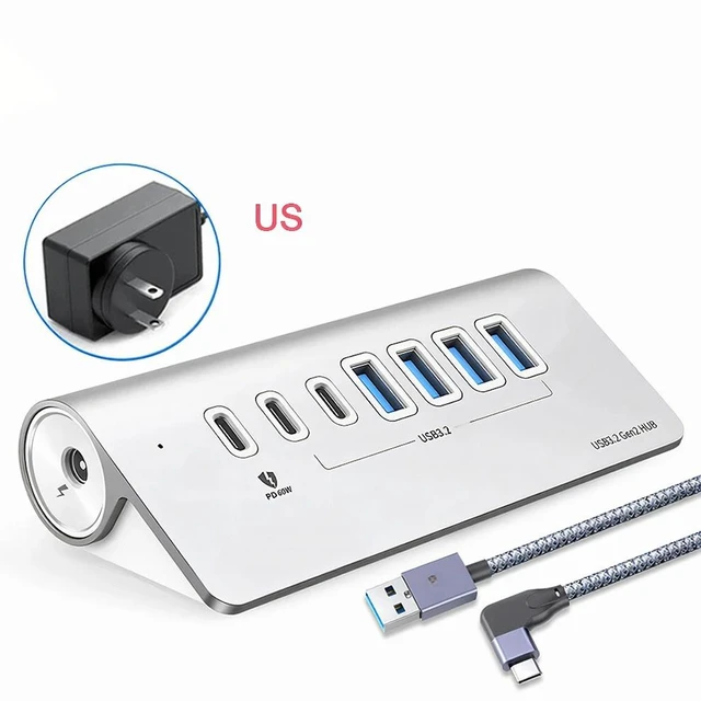 Main image of 10Gbps USB 3.2 Docking Station Hub Type C Splitter PD60W Charging Adapter Multi 4/7 Ports Switch For PC Laptop Accessories