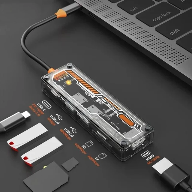 Main image of Usb c hub 10in1 HUB 4K30Hz Dock Station Type C to Video Output PD100W RJ45 Ethernet for Type-C Laptop Type-C Phone Phone