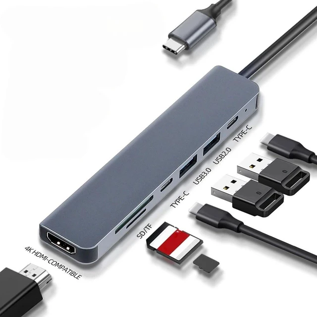Main image of USB C HUB 4K30Hz Docking Station 8-IN-1 USB 3.0 Splitter Type C to RJ45 SD/TF Card Reader for Type-C Laptop Notebook Laptop Computer