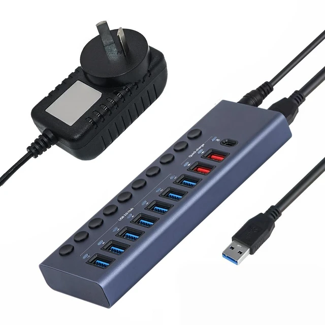 Main image of USB 3.0 Hub Splitter Socket with Multi USB PD charging Port Slot Plug On-Off Key Switch Dock Power Adapter for PC Lapto