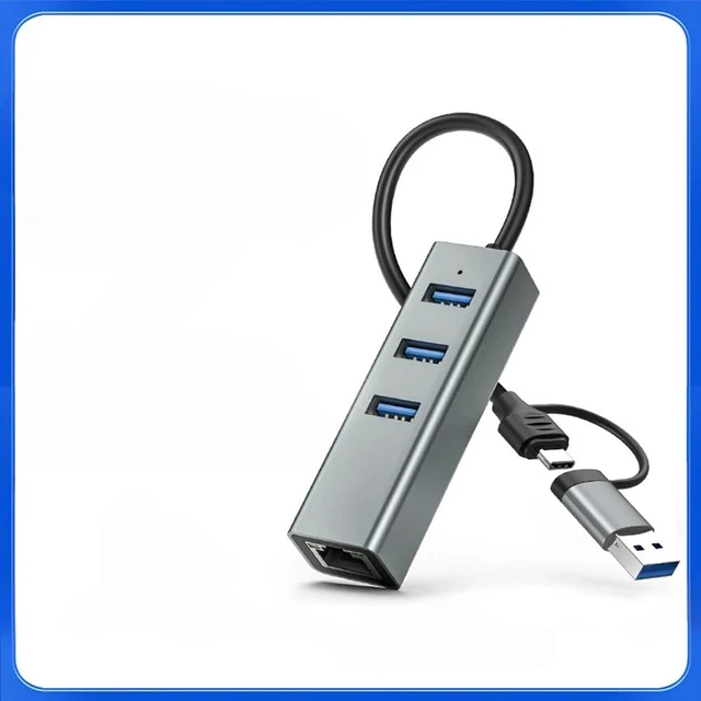 Main image of 1000Mbps USB3.0 HUB 4 IN 1 Docking Station Type C to RJ45 Gigabit Network Card Adapter Computer Accessories For Laptop