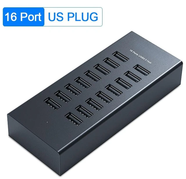 Main image of Industrial USB Hub 16 Port Aluminum USB Splitter Power Adapter Dock Station for Computer Accessories
