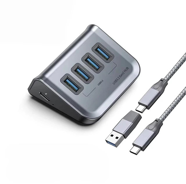 Main image of 10/5Gbps USB 3.2 Hub Type A/C Data Hub Hard Drive Powered Adapter PD18W/60W SD/TF for PC PS4 Laptops Mouse Mac OS