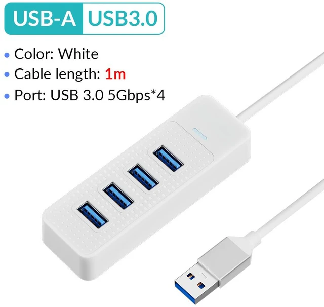 Main image of 4 Ports USB 3.0 HUB High Speed Type C Splitter 5Gbps For PC Computer Accessories Multiport USB Hub Adapter for Laptop