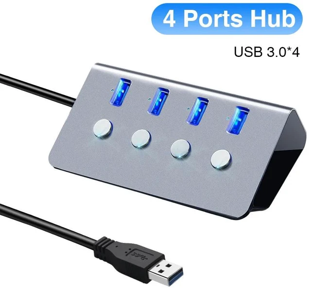 Main image of 7in1 USB hub 3.0 Extension USB Port Expander LED Individual Switch Powered USB Adapter USB Charging Station USB to USB Splitter