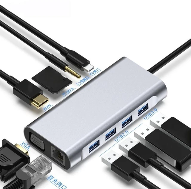 Main image of Type-C Hub to Video Output Adapter USB C Hub 4K TF SD Reader Slot PD For Type-C Laptop Chip dock station