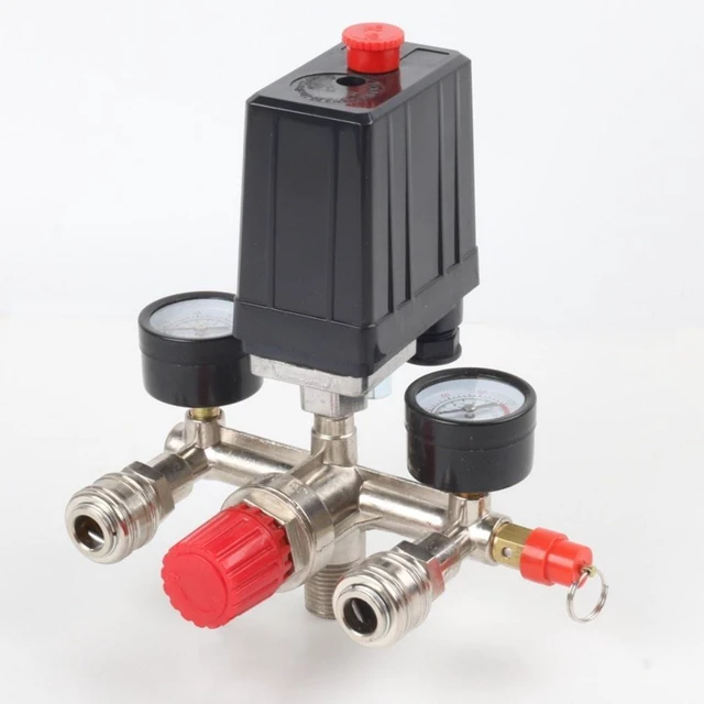 Main image of Generic for 90-120PSI AC Air Compressor Pressure Switch Valve Control Kit Vertical Switch ifold Regulator Gauges Safety Valve