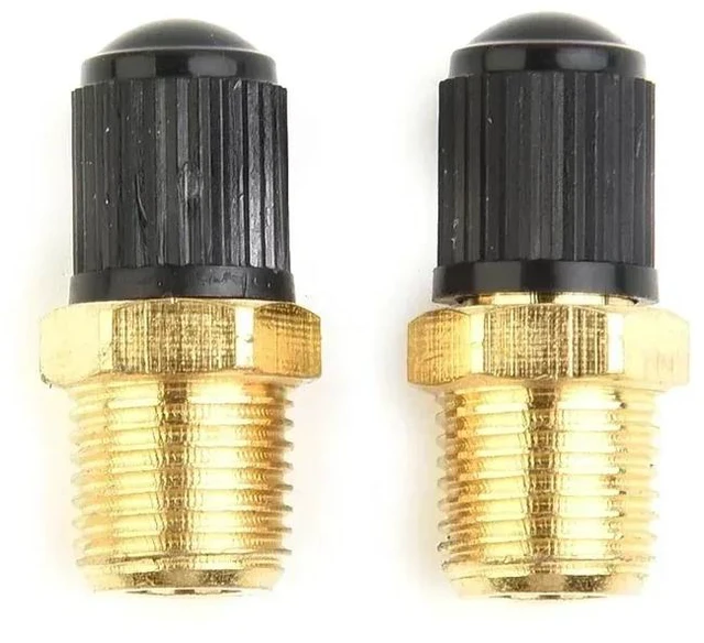 Main image of Generic for 2pcs 1/8 Inch NPT Solid Brass Air Compressor Tank Fill Valve Anti-rust Hexagonal Valves W/ Installed Core Black Plastic Cap