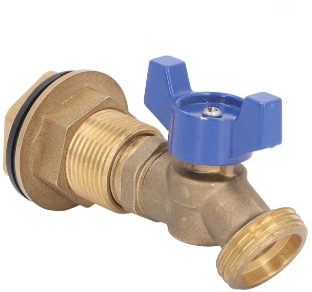 Main image of Generic for Brass Ball Valve Quarter Turn Water Tank Spigot Rain Barrel Valve with Bulkhead Fitting 1/2in Female 3/4in Male Thread