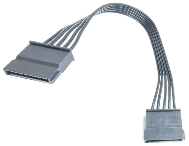 Main image of For SATA Female to Adapter Power Extension Cable for PC Chassis Motherboard Charger Supply Black 20cm