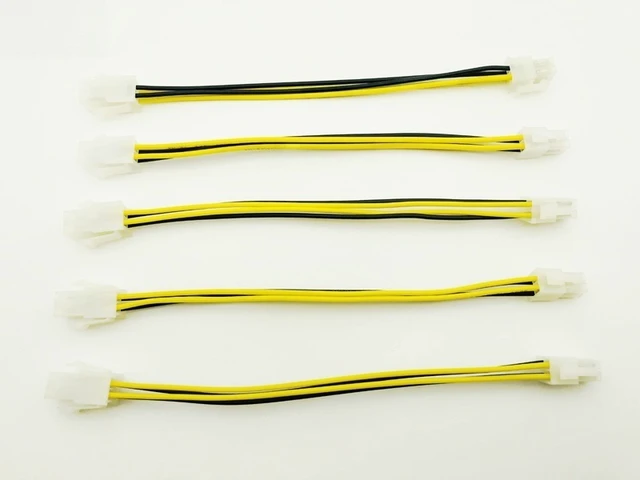 Main image of For 5PCS 20cm 4pin Power ATX 4 Pin Male to 4 Pin Female PC CPU Power Supply Extension Cable 4Pin Connector Adapter for Motherboard