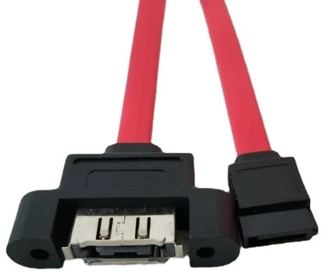 Main image of For SATA Male Adapter To ESATA Female Connector Data Extension Cable Can Be Fixed Mounting Wire Red 40CM