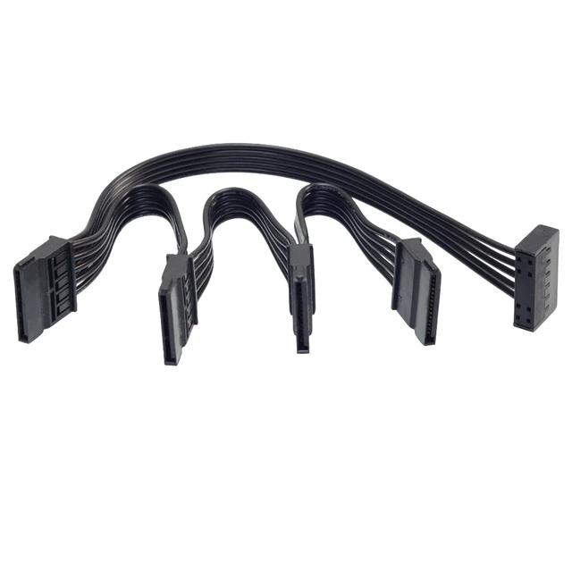 Main image of For 1 to 4 ways 15Pin Sata Power Supply Male to Female Extension Cable Splitter For HDD SSD bay PC Server SATA Port Multiplier