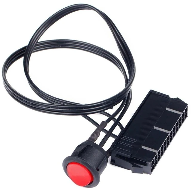 Main image of For 24-Pin Female Mining Power Start Switch ATX PSU PC Power Supply Starter Tester Start Up Jumper Cable with ON/OFF Switch 50cm ATX