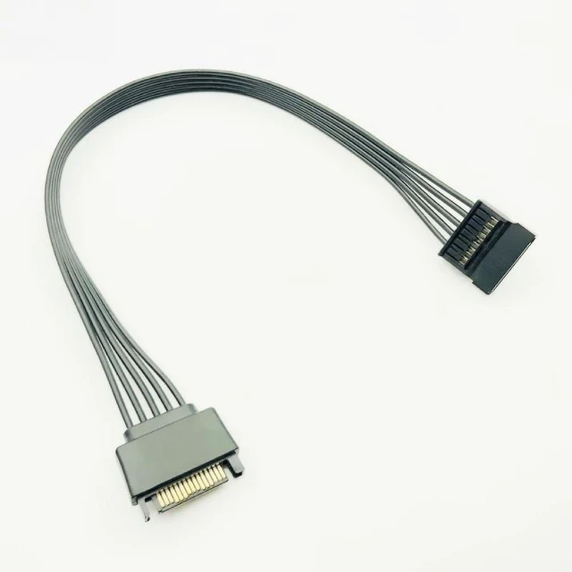 Main image of For 30CM Black Single Sleeved SATA 15Pin Male to Female Power Extension Cable HDD SSD Power Supply Cable SATA Power Cable for PC