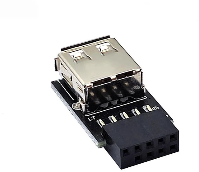 Main image of For 9pin to USB Adapter Connector PC Internal Motherboard 9pin to USB 2.0 Type A Female Converter for Dongle Wireless Mouse Receiver