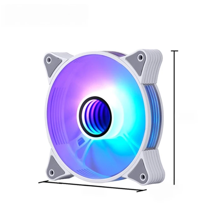 Main image of For White 120mm ARGB PC Case Radiator Fan Small 6Pin Low Noise High Airflow Cooler Aura Sync Mystic Light Polychrome Sync