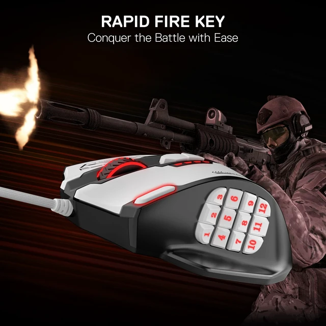 Alt view image 3 of 7 - M908 Wired RGB MMO Gaming Mouse 24000 DPI Remapping Keys | Stable Lag-Free Connection, Redefine Keybinding Macro, Vibing Backlight, Ergonomic Grip Body Comfort