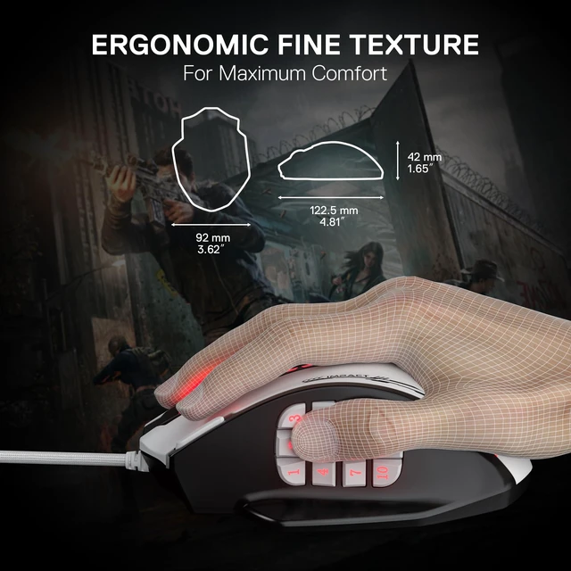 Alt view image 6 of 7 - M908 Wired RGB MMO Gaming Mouse 24000 DPI Remapping Keys | Stable Lag-Free Connection, Redefine Keybinding Macro, Vibing Backlight, Ergonomic Grip Body Comfort